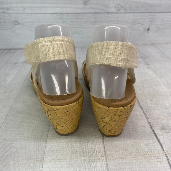Skechers BEVERLEE Natural Cali Luxe Foam Cork Wedge Heel Platform Sandals Size 9 - Picture 8 of 16